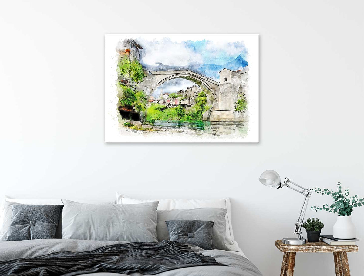 Stari Most Vector Drawing Stari Most, Mostar 2 – Galerija Kvadrat